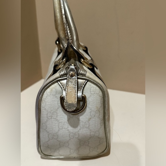 Gucci White and Silver Mini Boston Satchel - Picture 2 of 11